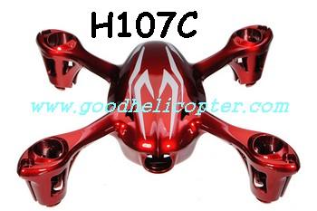 HUBSAN-X4-H107C Quadcopter parts H107C Body Cover (red-white color) - Click Image to Close